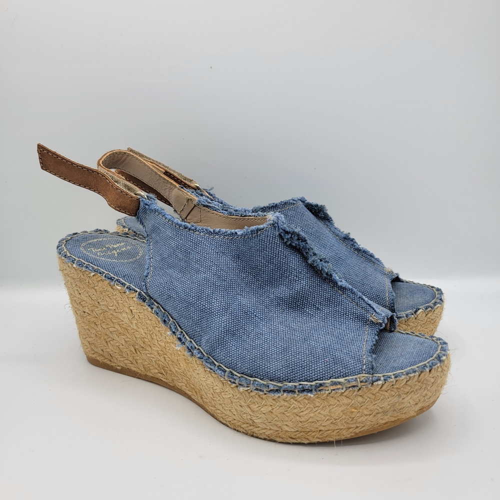 Toni Pons Casual Blue Denim Espadrille Wedges